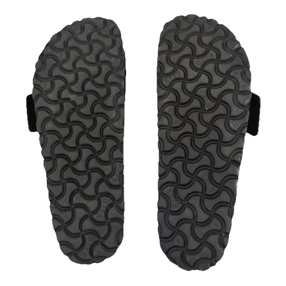 Birkenstock Madrid High Shine Big Buckle Black Slide Sandal Gold Size 39/US 8 - Picture 9 of 12